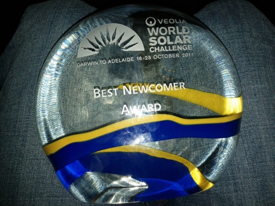 SER Best Newcomer in World Solar Challenge 2011